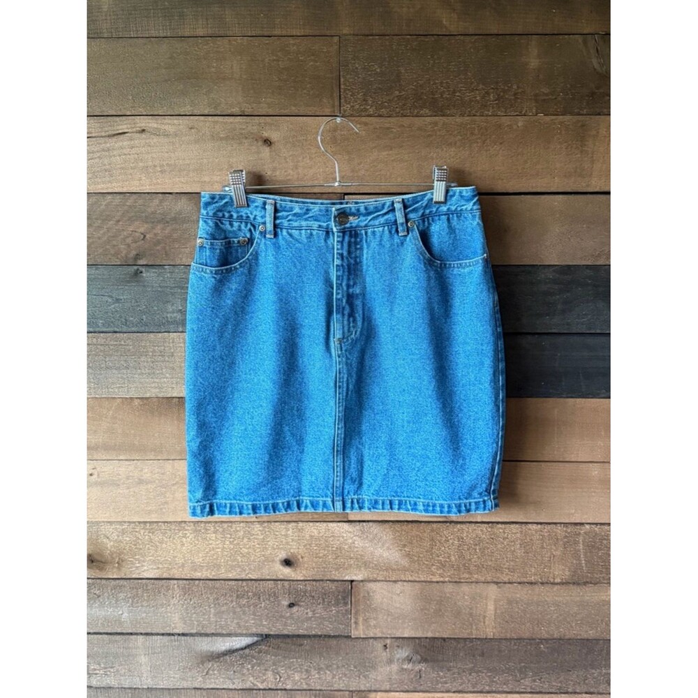 Vintage Newport News Jeanology Denim Mini Skirt Blue Y2K Cotton 10